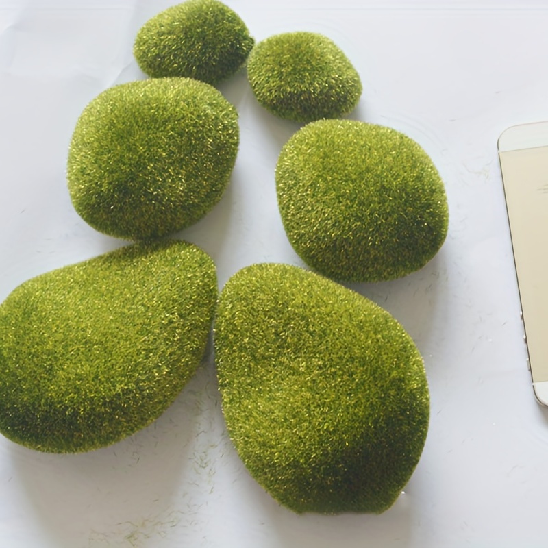 6pcs, Natural-Looking Artificial Moss Rocks for Vases and Decor - Realistic  Faux Moss Stones for Indoor and Outdoor Use