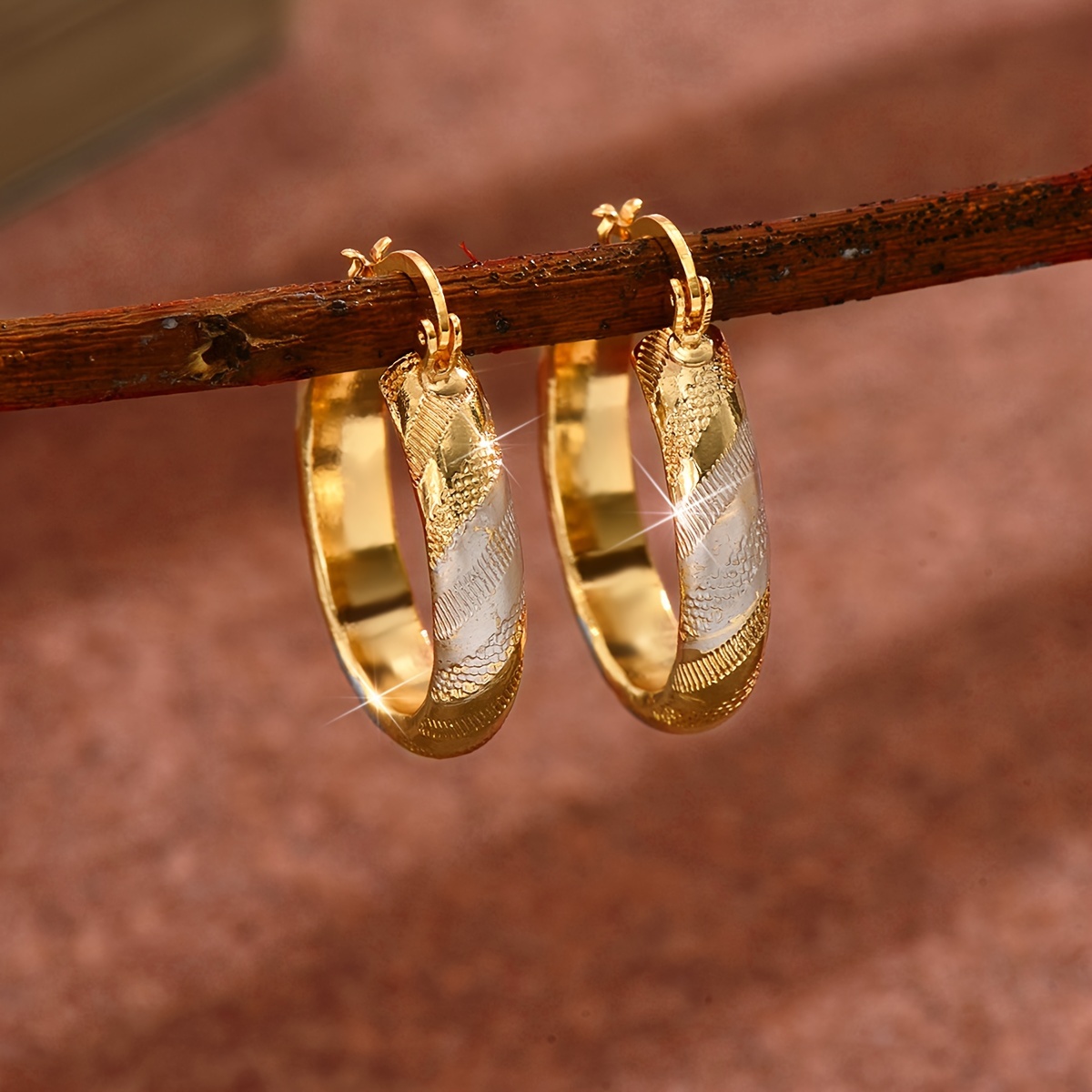 

Golden Plated Round Earrings For Women, Trendy Earrings, Party Jewelry