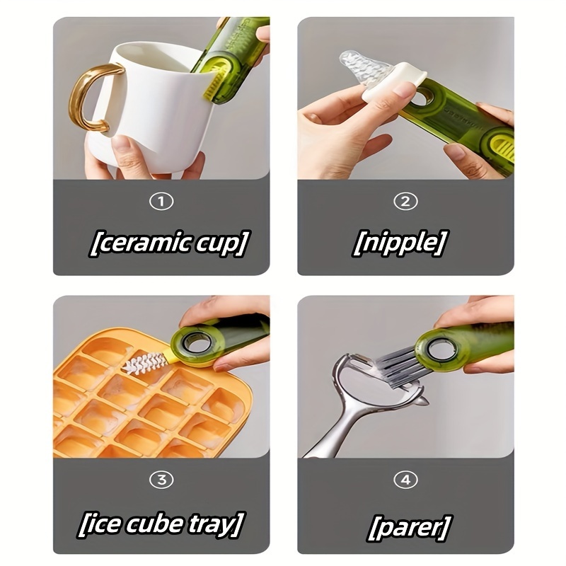 3-in-1 Cup Lid Crevice Cleaning Brush U-shaped Cup Cover Cleaning