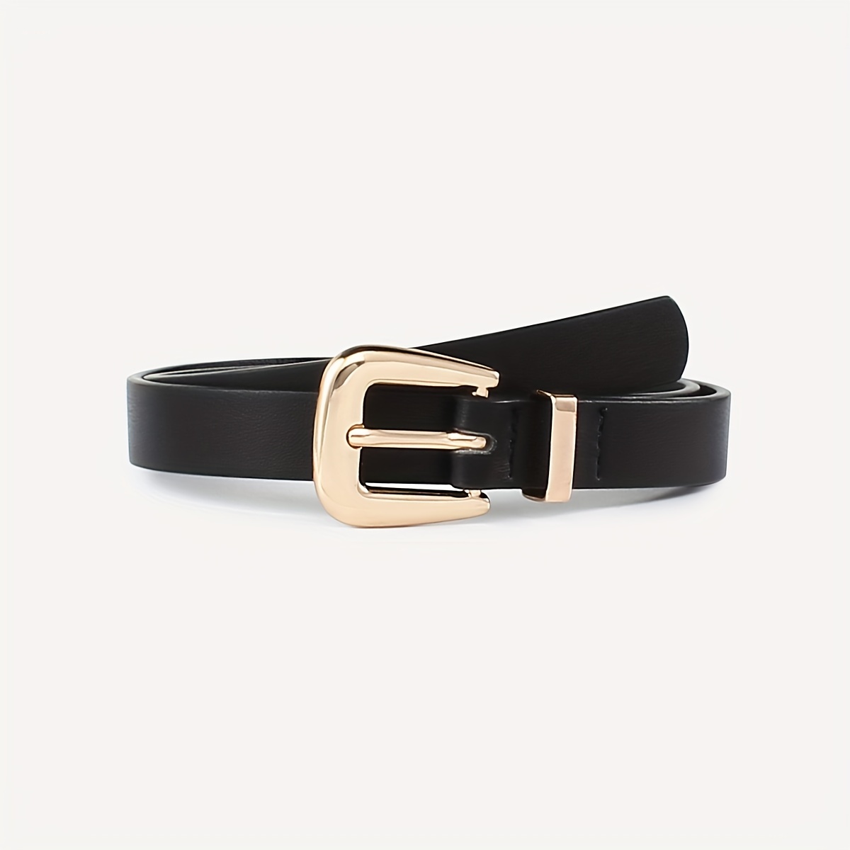 1pc Kids' Gold Letter Buckle Pu Belt