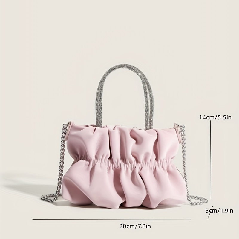 Fashionable Pink Women's Chain Shoulder Bag