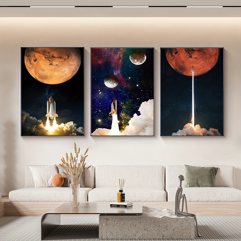 Espace Et Univers Planète Saturne, 4 Parties Poster Papier Peint 360x255 cm