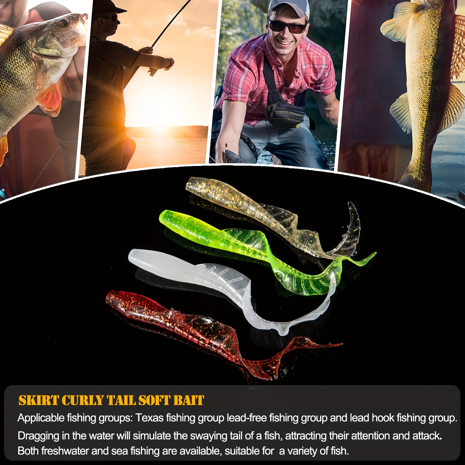  17Pcs Swimbait Lures Set Soft Artificial Fishing Lures  Swimbaits Tail Grub Lures Worm Moggot Grub Lures Baits 2.36 Inch : Sports &  Outdoors
