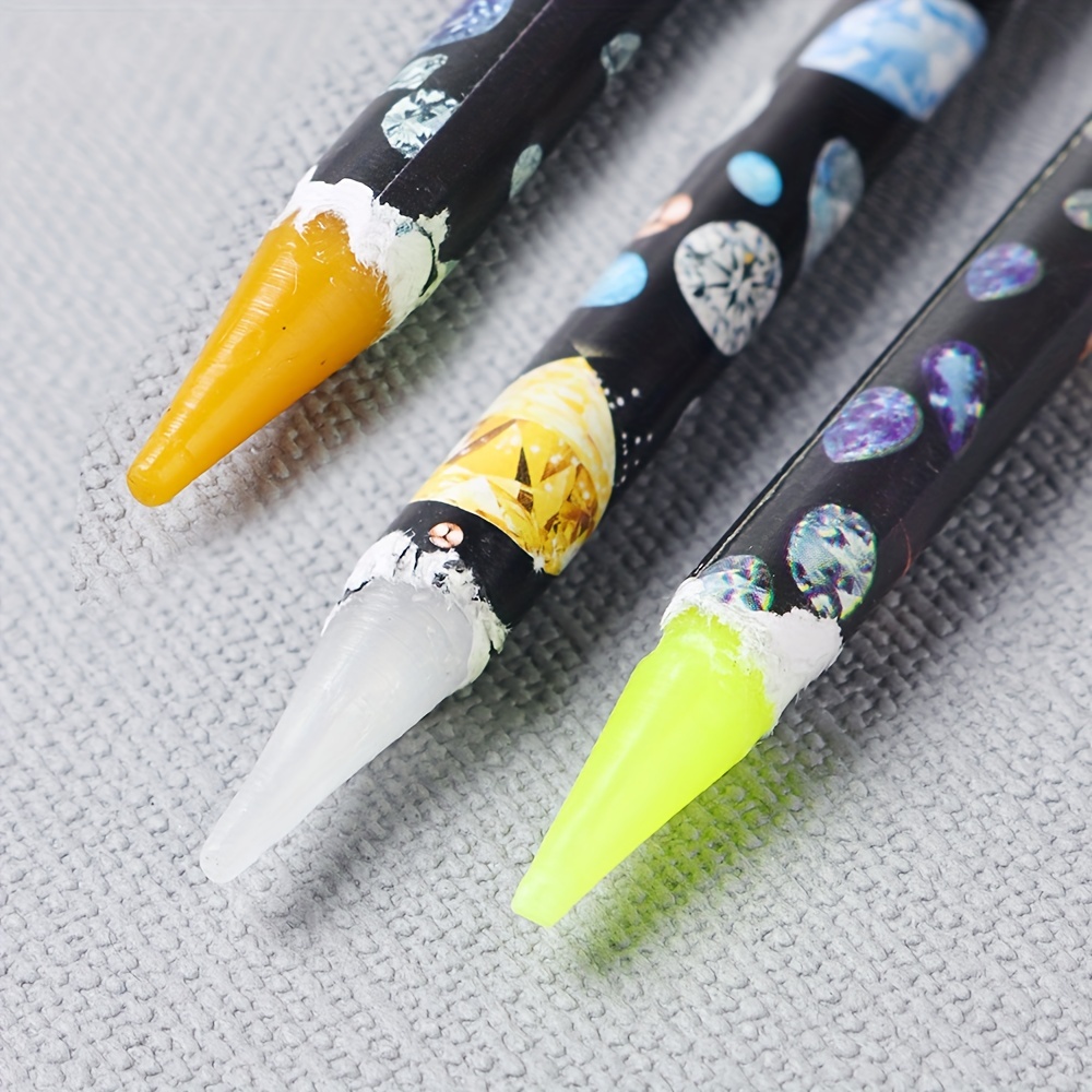 Rhine stones Picker Pencil Nail Art Gem Crystal Pick Up Tool Wax Pen Lon_  WA 
