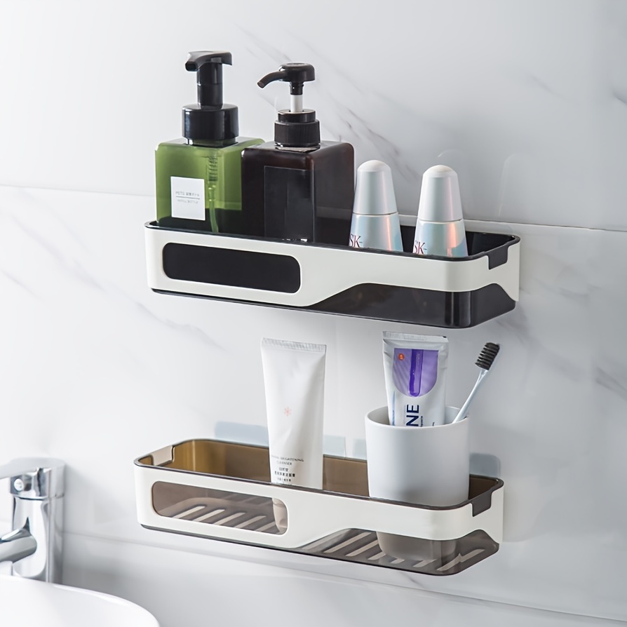 ONEUP Corner ShowerShelf Bathroom Shampoo Cosmetic Shelf Kitchen Plastic  Storage Rack Organizer Wall Mounted Bathroom Gadgets