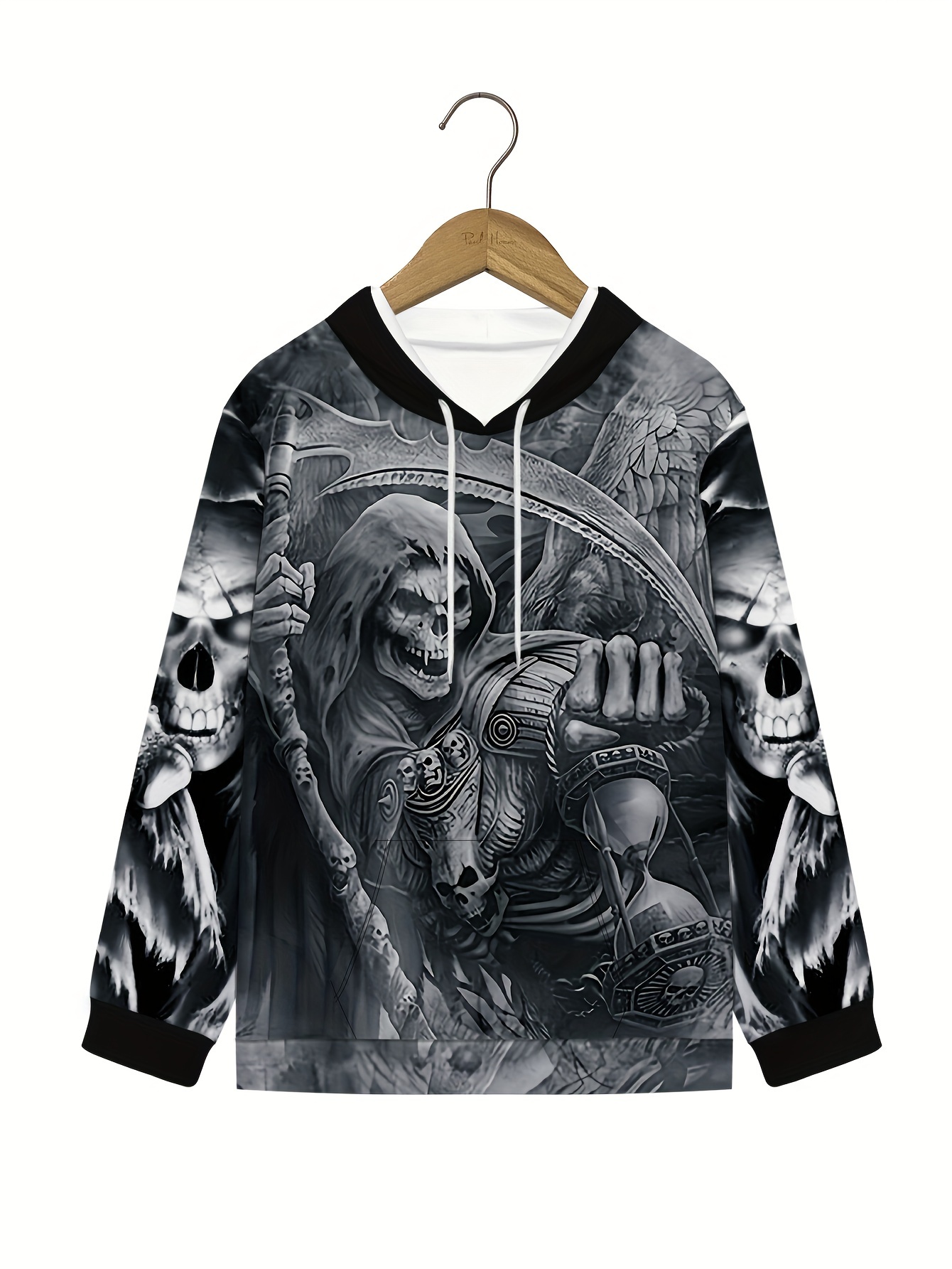 Creative Skull Sickle Print Hoodie Cool Hoodies Men Men's - Temu