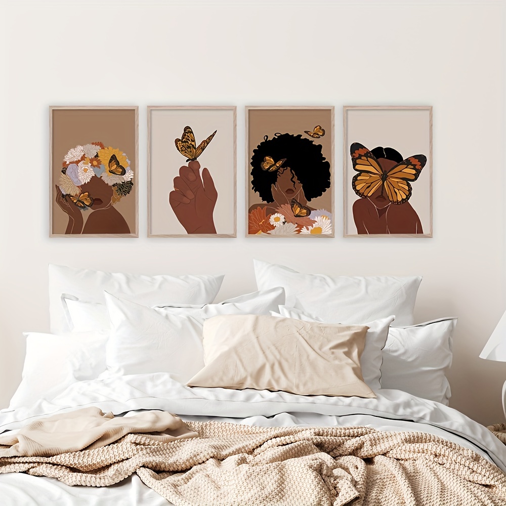 Un Set Di 4, Stampe Artistiche Da Parete Afroamericane, Arte Da Parete Alla  Moda Per Camera Da Letto, Arte Medievale, Arte Da Parete Bohémien, Stampe