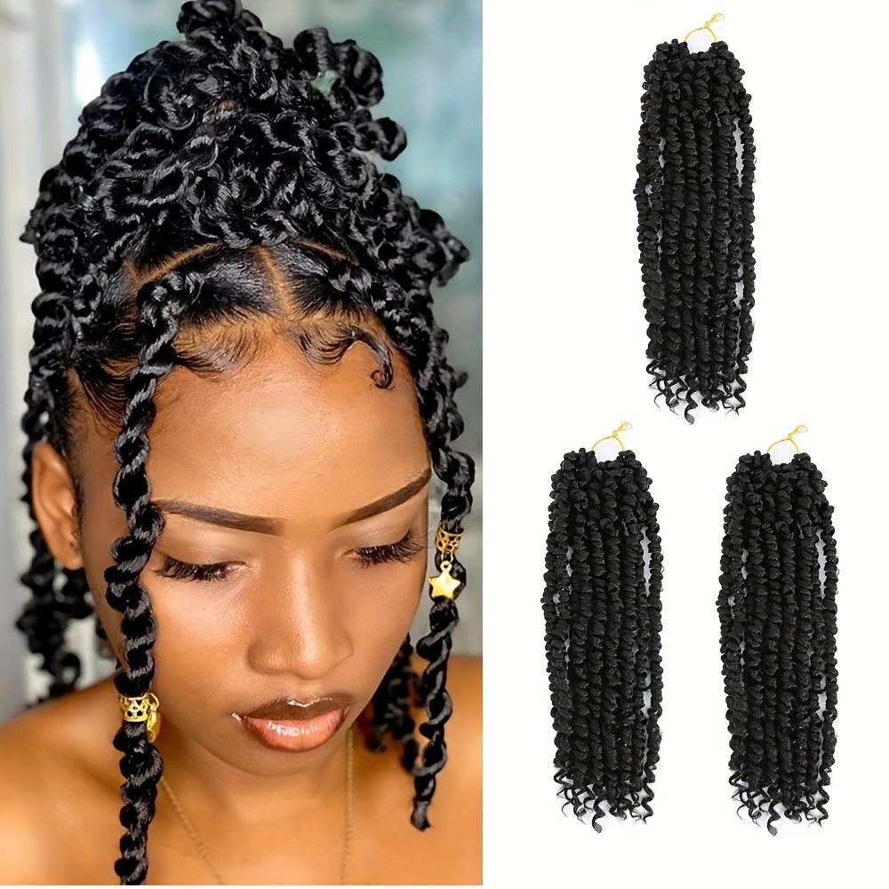 8 Packs 20 inch Wavy Small Box Braids Crochet Hair Extensions, Human Hair Extensions Wave Crochet Box Braid Hair Natural Synthetic Braiding Hair