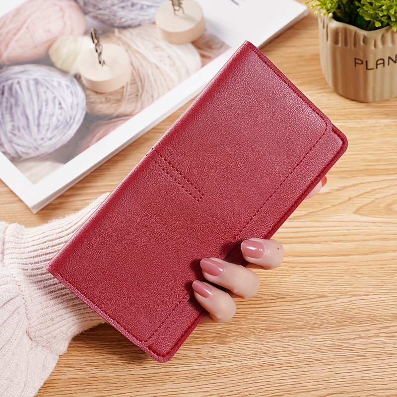 Women Wallets Brand Letter Long Wallet Purse PU Leather Female Clutch Card  Holder-Pink