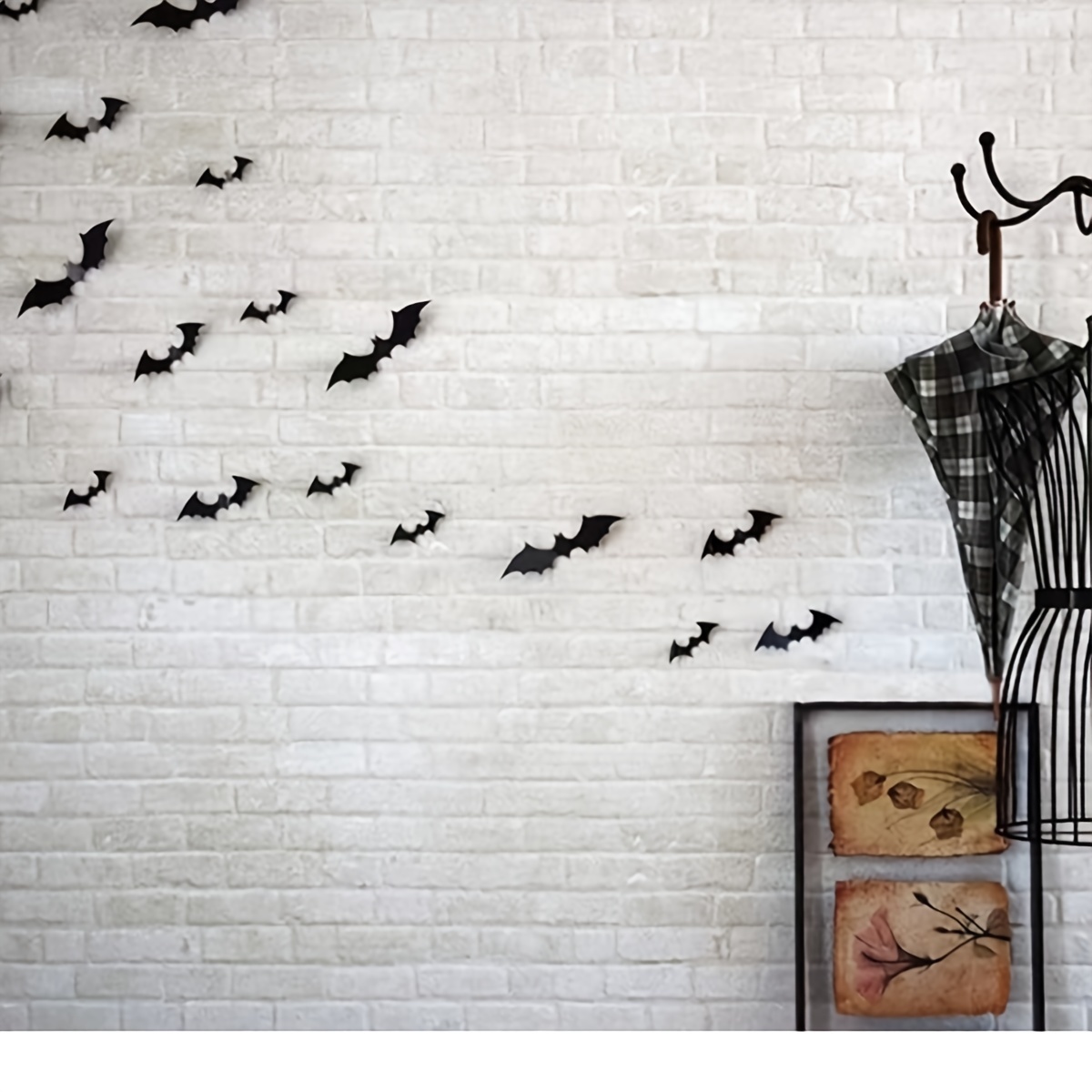 Leutsin Halloween Lminous Planet Chauve-Souris Maison de Vacances  Décoration de Chambre Sticker Mural 