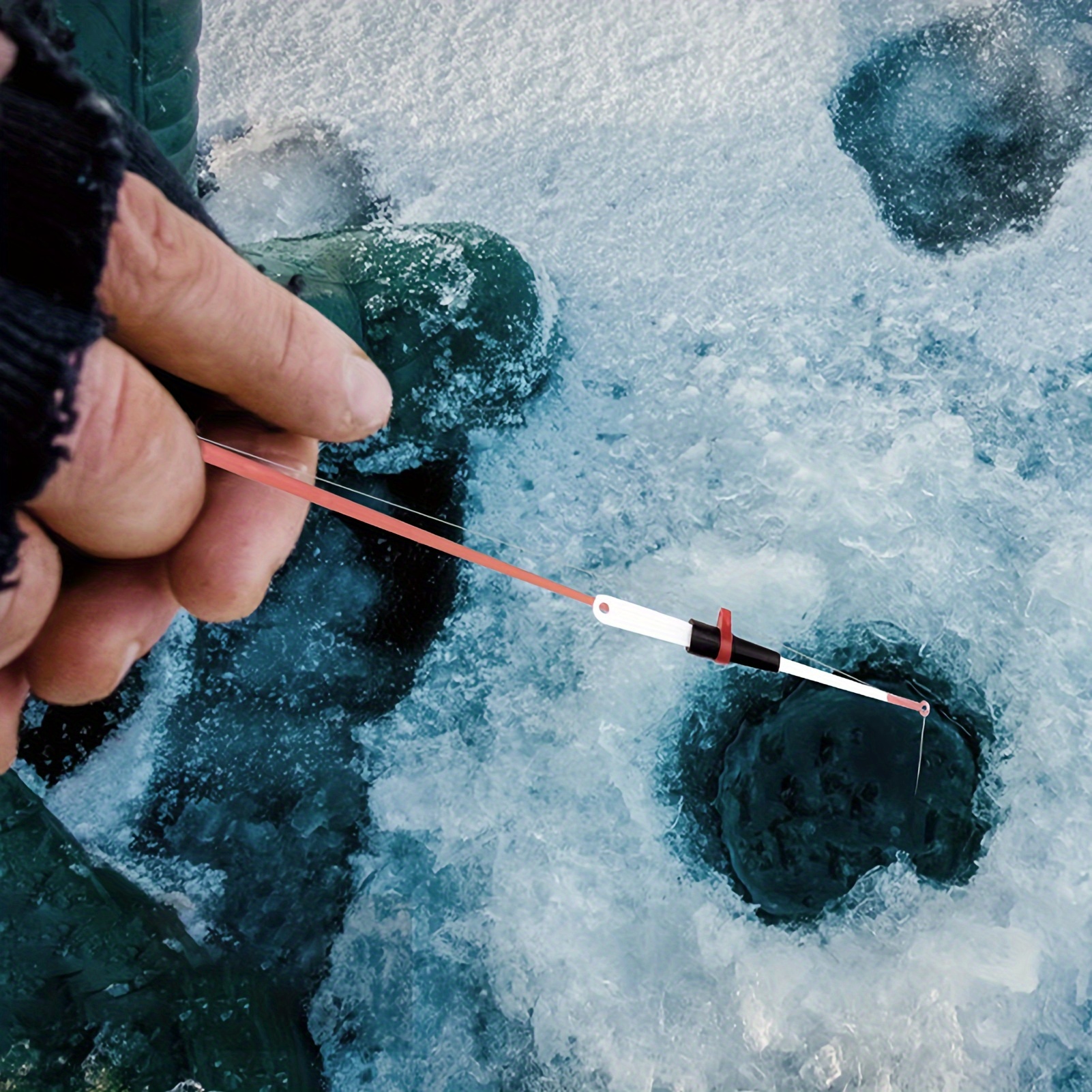 Leofishing One Peice Winter Ice Fishing Rod And Reel Combos - Temu