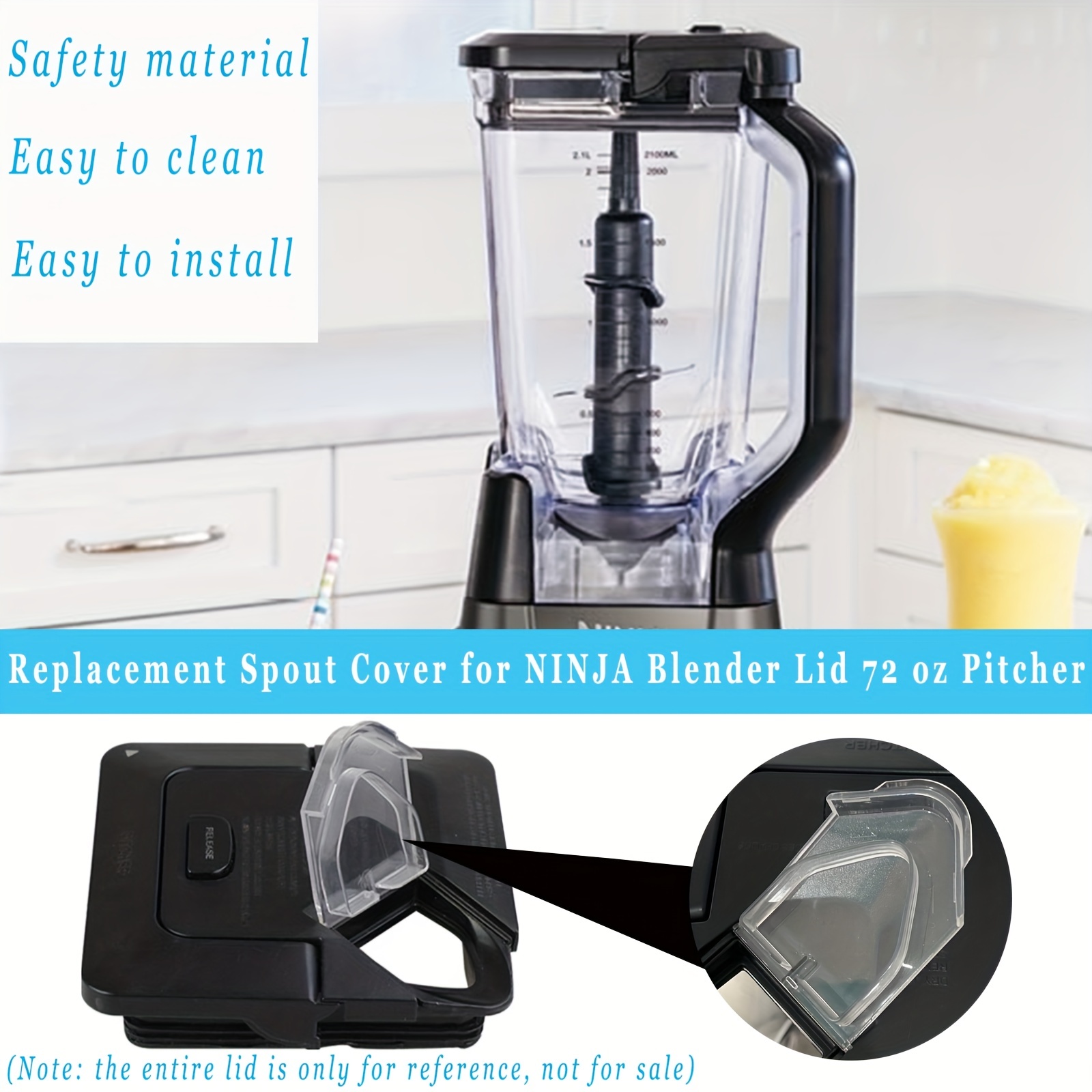 TEYOUYI Spout Cover for Ninja Blender Lid,Replacement parts for Ninja  Blender 72 oz Pitcher,Accessories for Ninja Blender,Fits: NJ600-NJ602 and