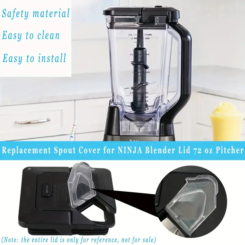 1pc Pour Spout Cover Replacement For Ninja Blender Lid, Replacement Spout  Cover For Ninja Blender 72oz Square Pitcher, Suitable For NJ600-NJ602 And BL