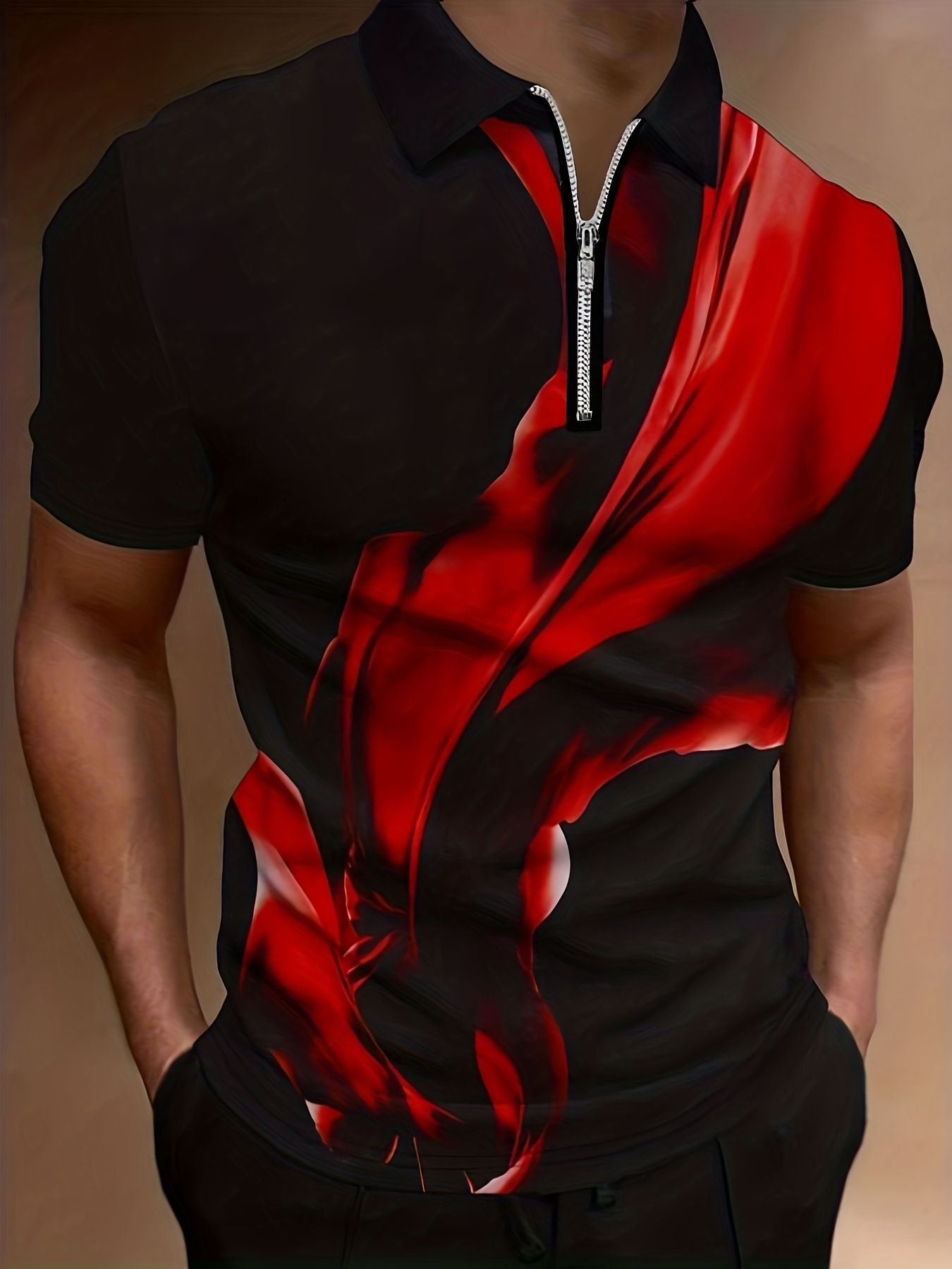 Designer Shirts New Mens Large Sleeves Polo Top 3D Digital