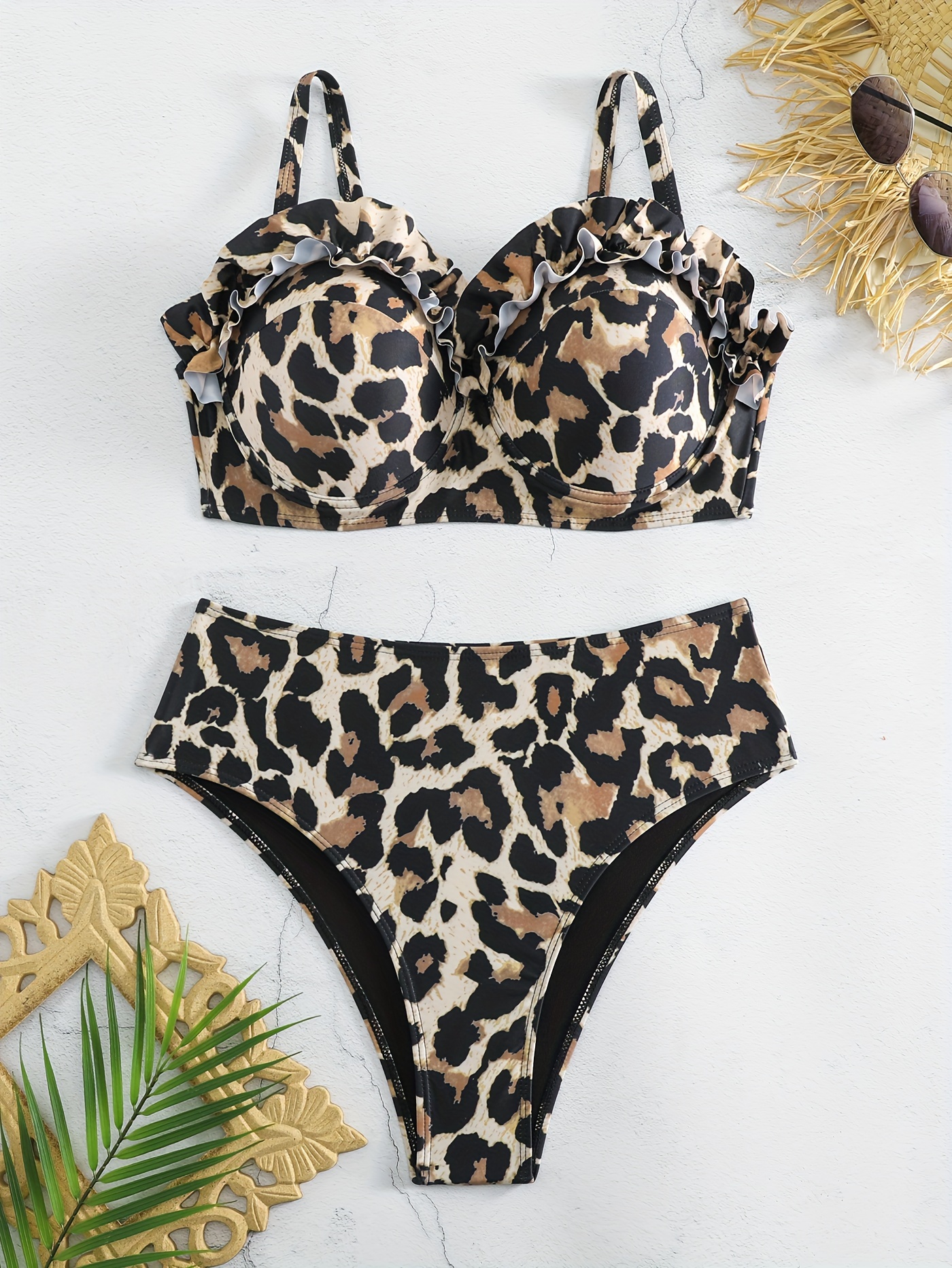 Plus Size Sexy Lingerie Set Women's Plus Leopard Print - Temu