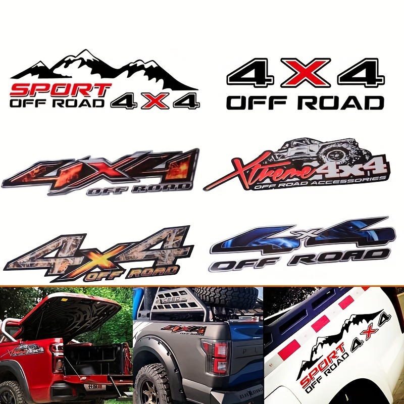 STICKY Pegatinas 4x4 Off Road 4 Wheel Drive Todoterreno Pack 2 Unidades  Para Coche Car Sticker Decal Decor