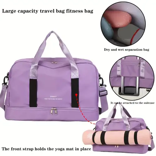 Large Capacity Solid Color Fitness Bag Lightweight Sports - Temu
