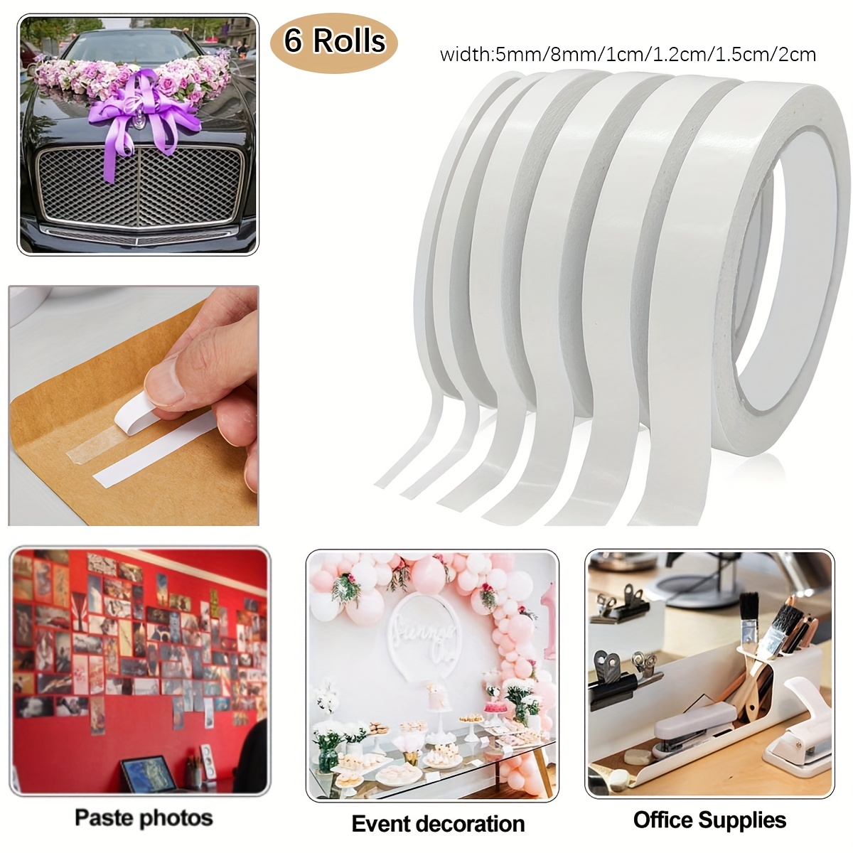 10Pcs Double-Sided Adhesive Tape double-sided tape for Arts Crafts  Photography Scrapbooking Gift Wrapping Stationery