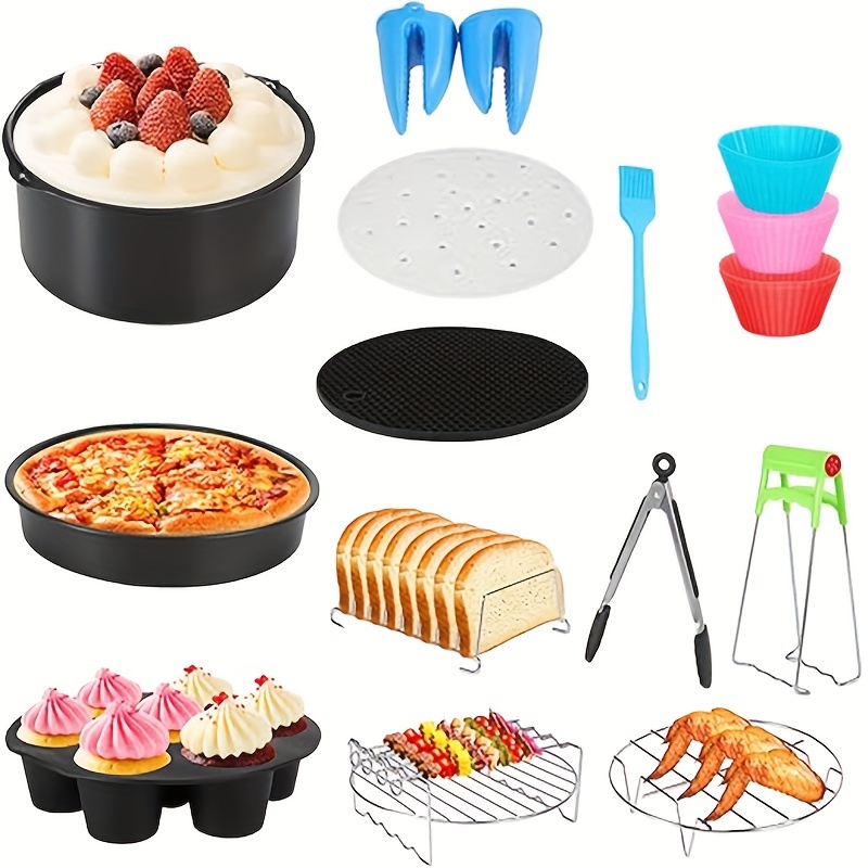 Air Fryer Accessories,7inch Square Air Fryer Accessories,fit for Phillips  Ninja Cosori Gowise Nuwave Air Fryers and more,BPA Free, Nonstick Coating