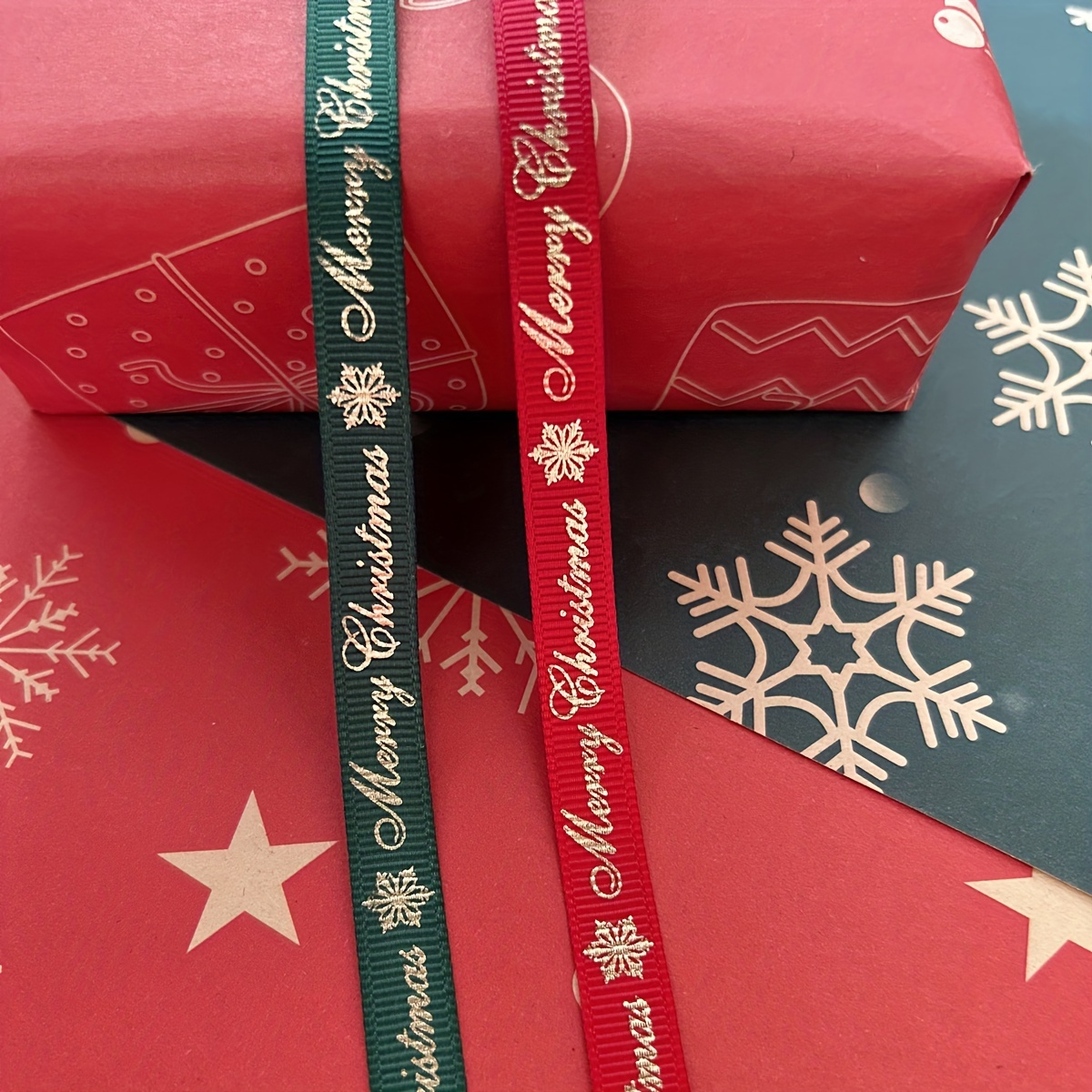 4 Yards Christmas Ribbon Polyester Satin Christmas Wired - Temu