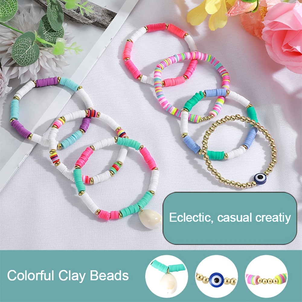 Clay Beads For Bracelet Making 48 Colors Flat Round Polymer - Temu