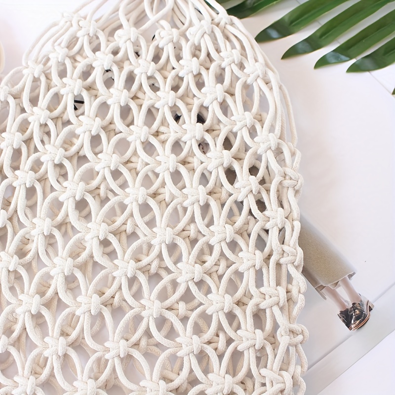Straw Handbag Boho Style Beach Bag Woven Shoulder Bag