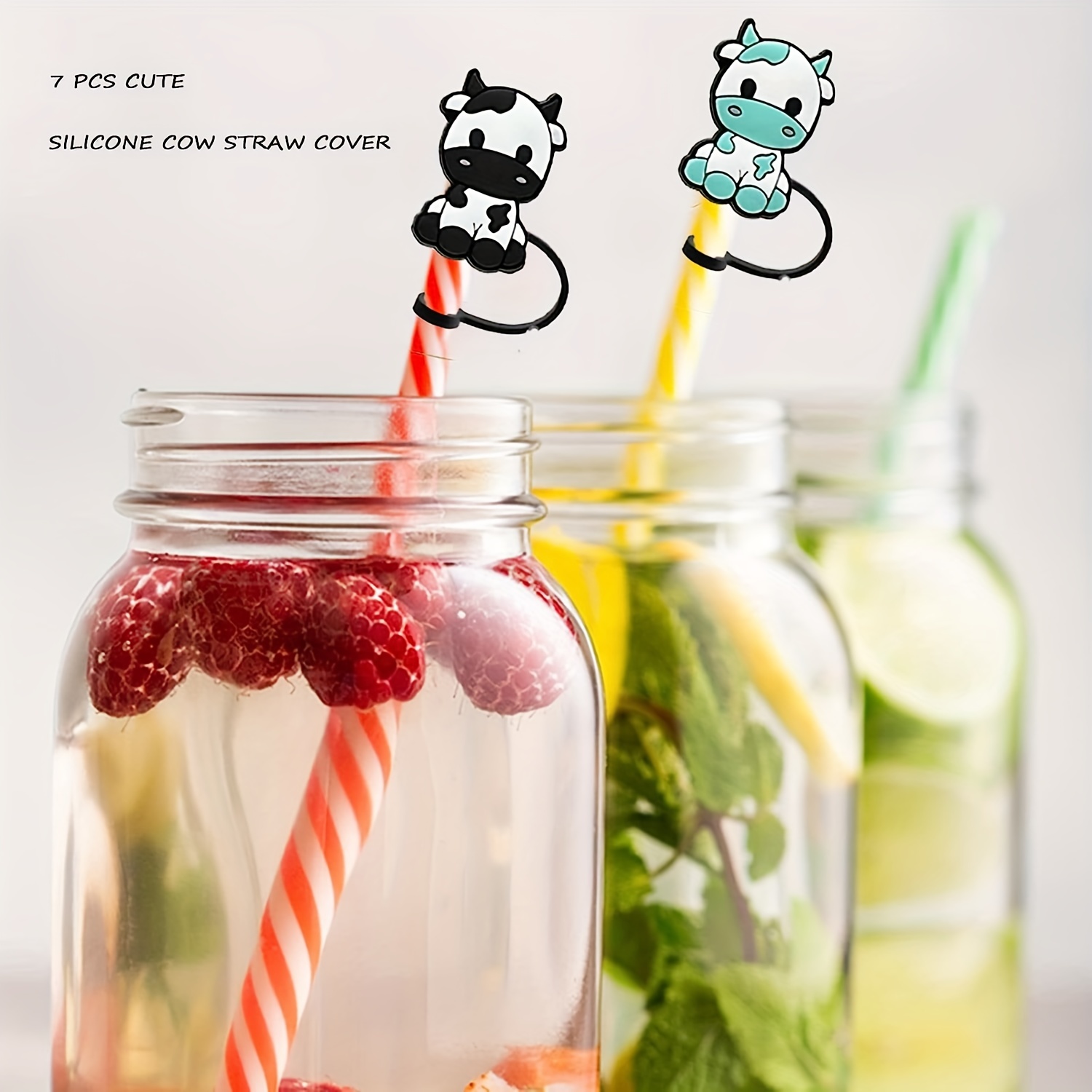 8 Pcs Reusable Straw Caps, Straw Covers for 8mm Straws, Silicone Straw Tips  Cover Protector, Portable Cute Dust-proof Straw Plugs for Straw Tips