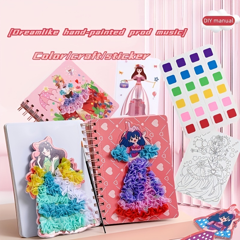 Puzzle Diy Fashion Princess Coloring Set Toy Makeup Book - Temu