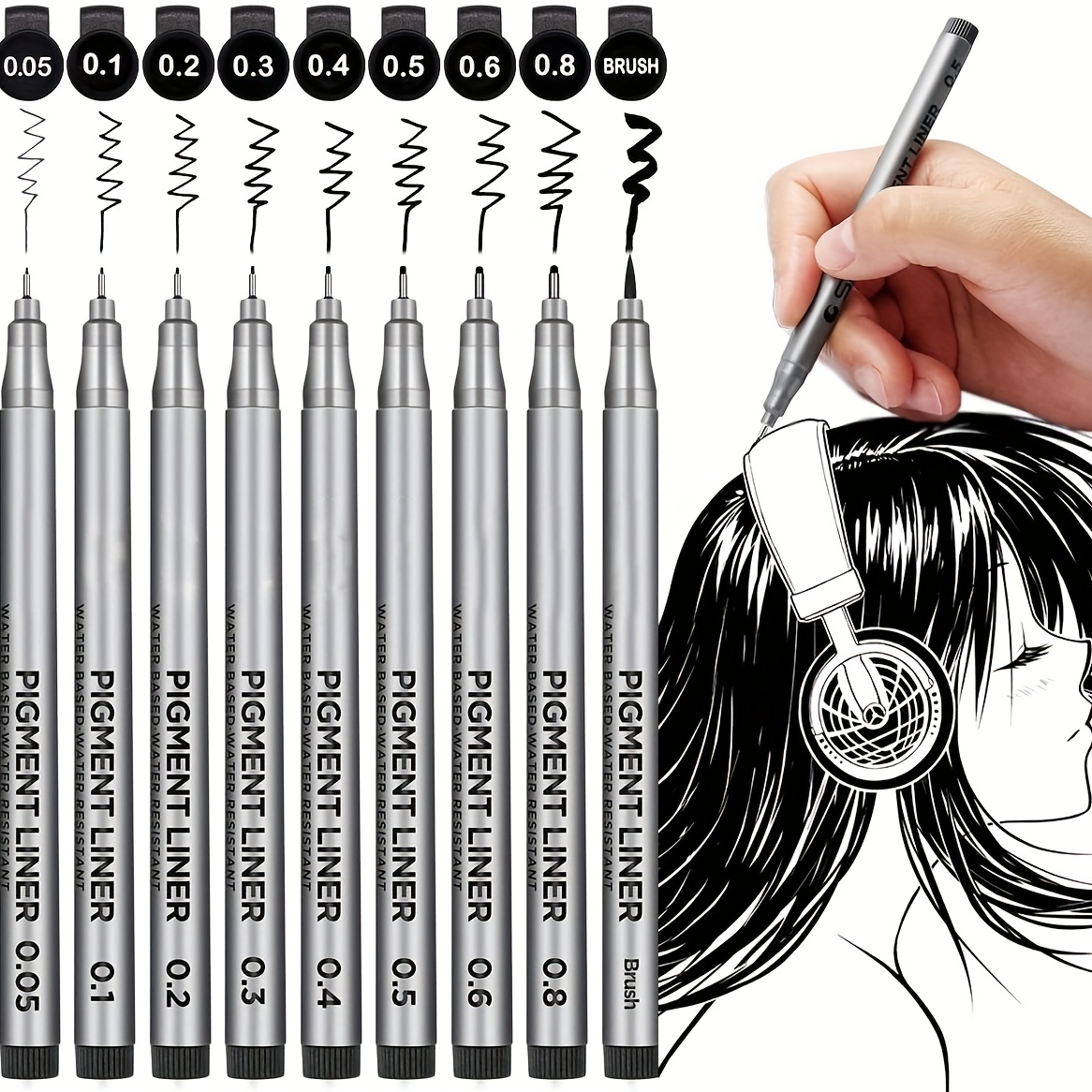Fineliner Sketching Pens Plastic Drawing Pens With - Temu