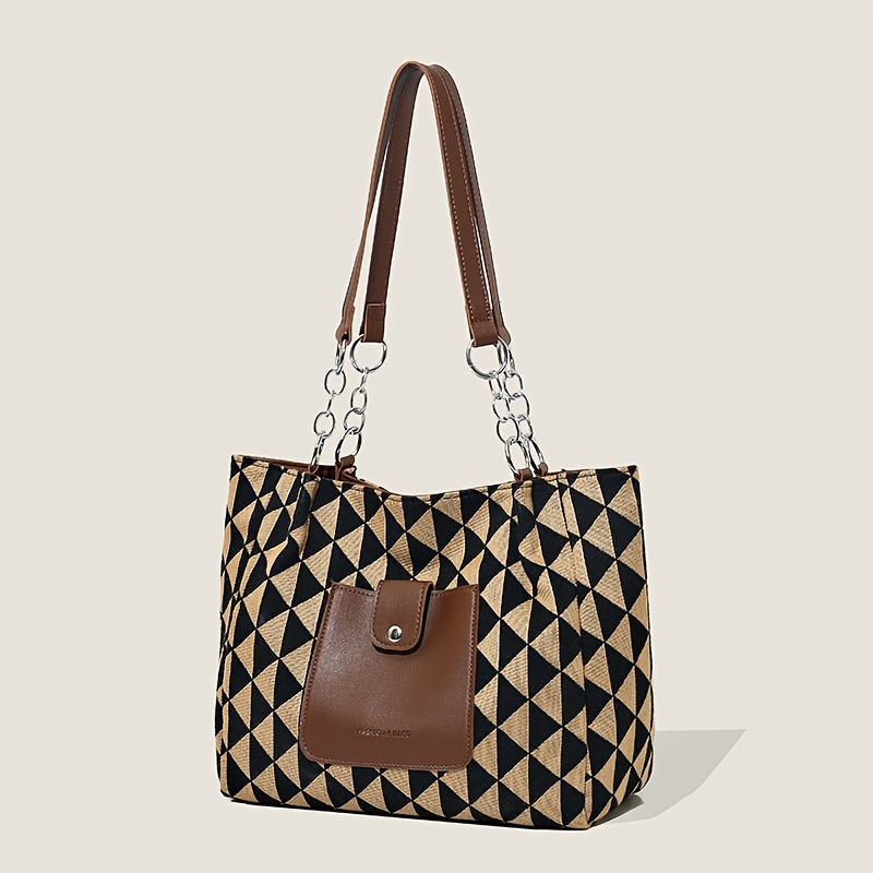 Women's Large Capacity Geometric Pattern Tote Bag