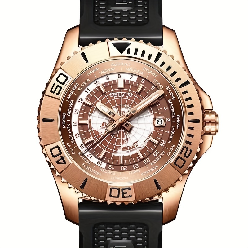 Oulm Men's Watch Sports Multi-Time Zone Pointer Square Quartz Watch Men's Accessories,Relojes para Hombres,Temu