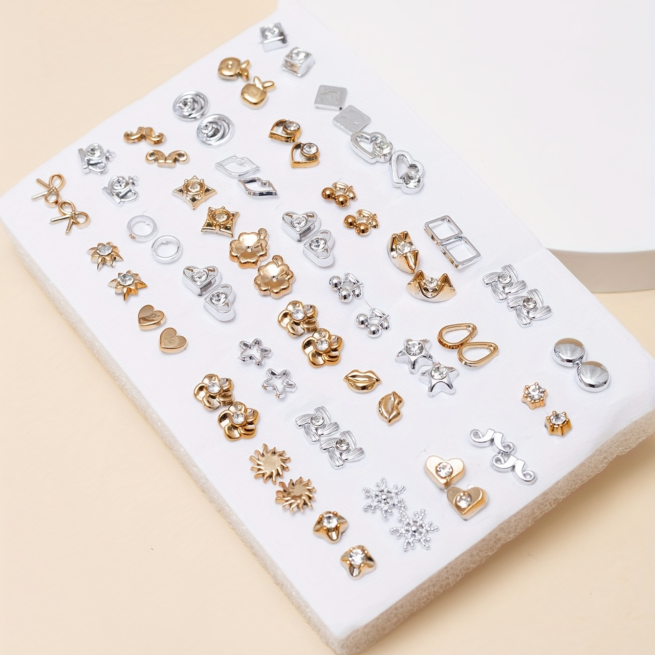 36pairs Men's Random Mixed Silver Colors Stud Earrings Set