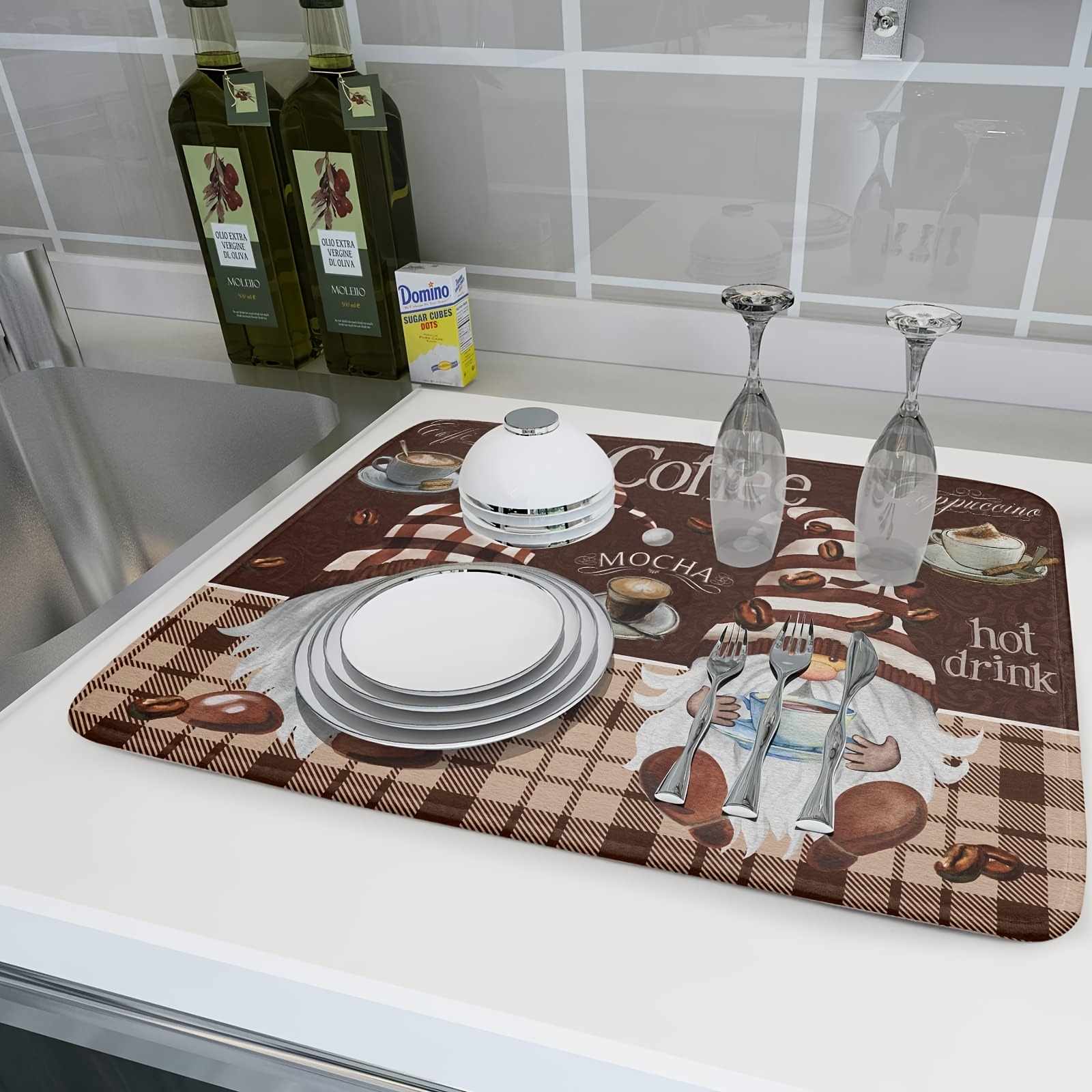 Coffee Dish Drying Mat, Coffee Maker Mats, For Tabletop Table