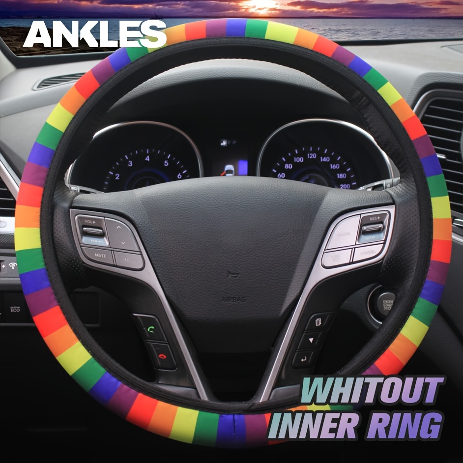 Colorful Rainbow Steering Wheel Cover Car Accessories Cute for