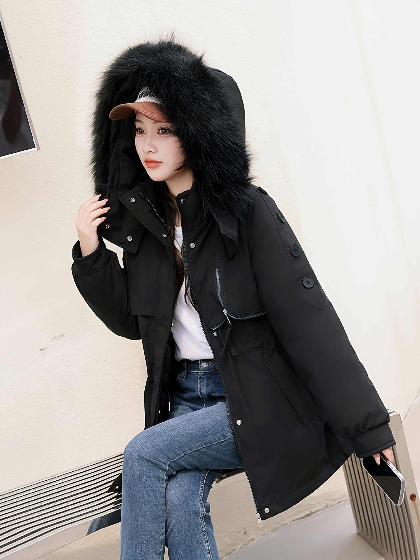 Womens black best sale warm coat