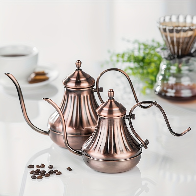 Stainless Steel Hand Pour Coffee Pot With Long Spout And Hanging Ears -  Perfect For Home Brewing And Serving Coffee - Temu