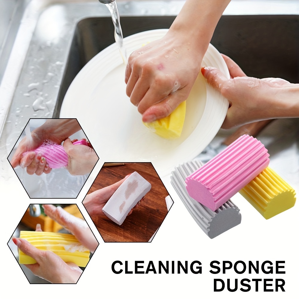 1pc Sponge Duster, Duster For Cleaning Blinds Glass, Magical Dust Cleaning  Sponge, Household Sponge Cleaning Brush, Damp Clean Duster Sponge
