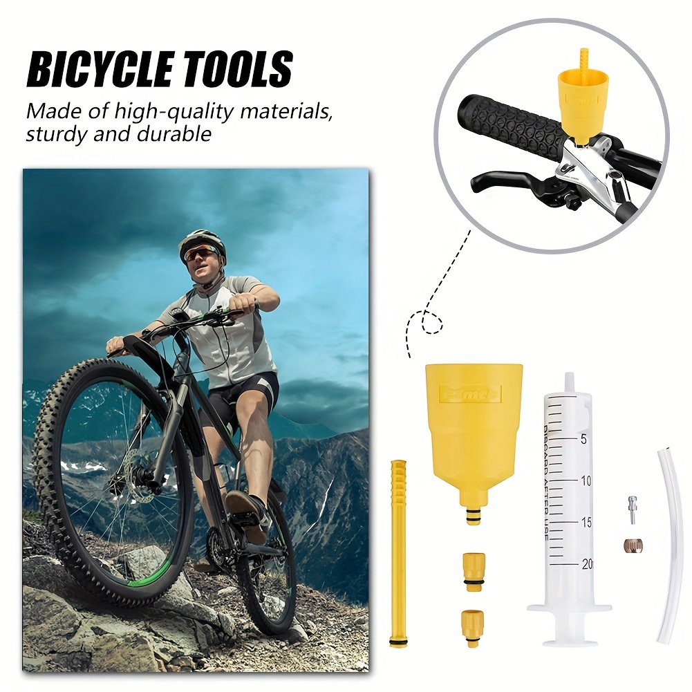  Borgen Kit de purga de frenos de bicicleta para frenos de disco  hidráulicos Shimano I Kit de purga de frenos para bicicleta con sistema  hidráulico de aceite mineral de 3.4 fl