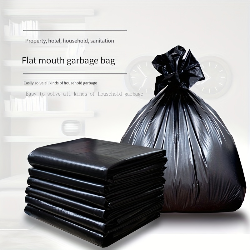 Garbage Bag Black Refuse Disposable Kitchen Flat Mouth Plastic Bags