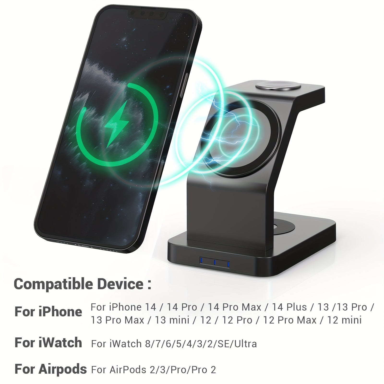 Cargador Inalámbrico Magnético P/ iPhone 11 12 13 Pro Max Qi