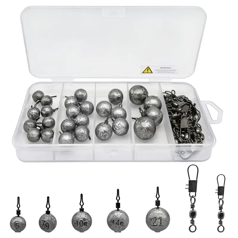 Assorted Fishing Weights Set Sinkers Cannonballs Pencil Drop - Temu