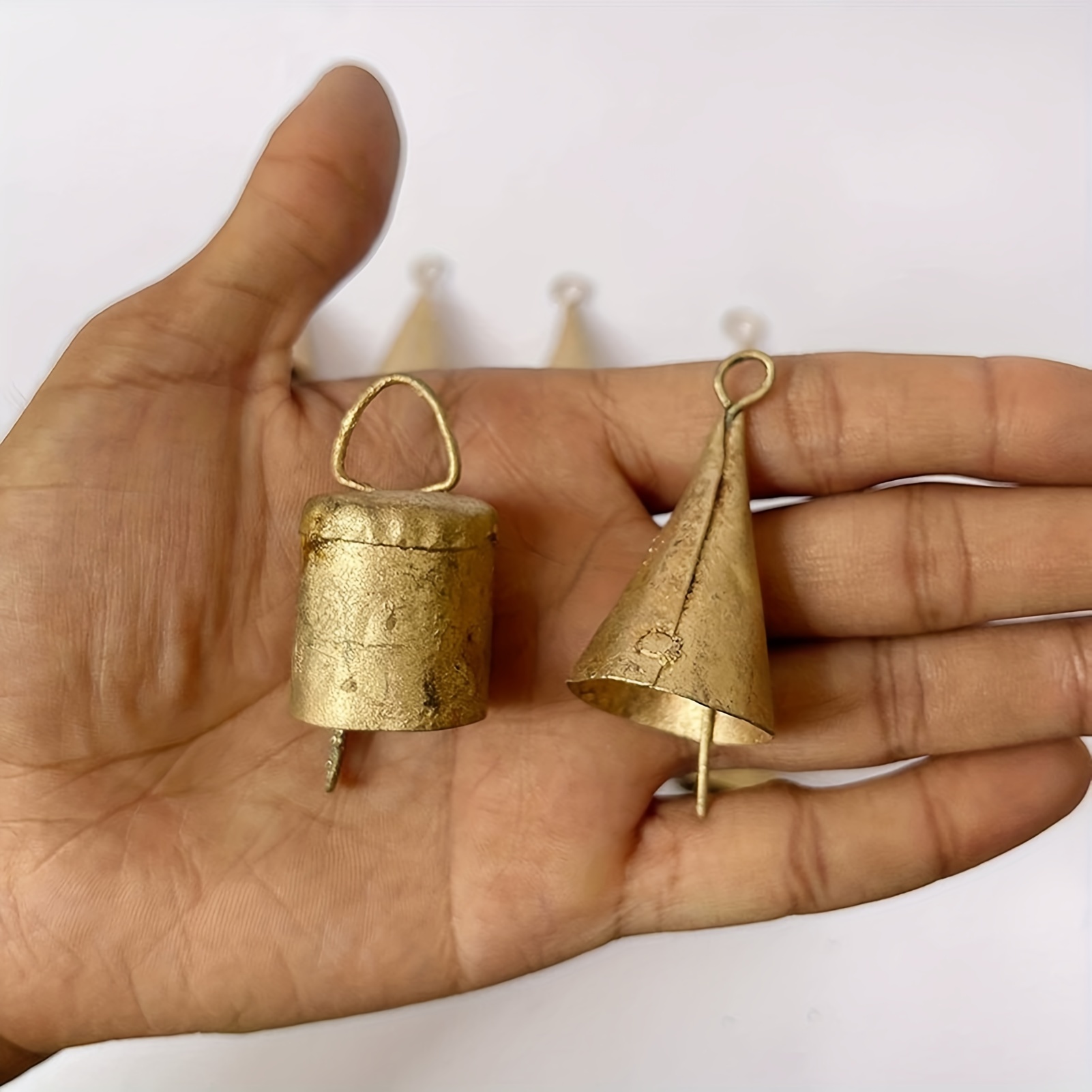 Mango Gifts Rustic Iron Tin Metal Vintage Cow Bells Jingle for Wind Chimes  and Crafts 2.25 H (Set of 20 Pieces) with Jute Twine