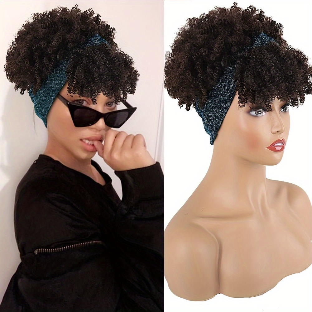 Headband Wigs Women Synthetic Short Afro Wigs Temu