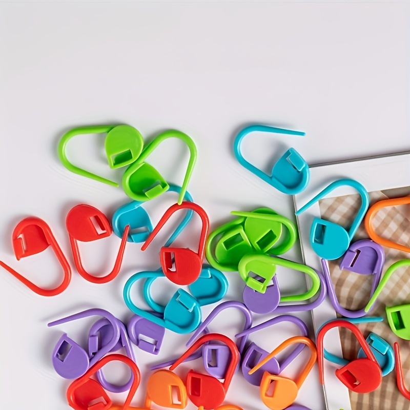 60cps Open Knit Stitch Markers With Rainbow Colored - Temu
