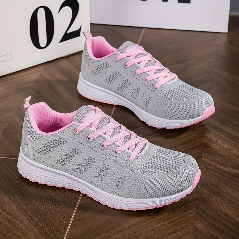 Ladies Shoes Fashion Comfortable Mesh Breathable Lace Up Casual