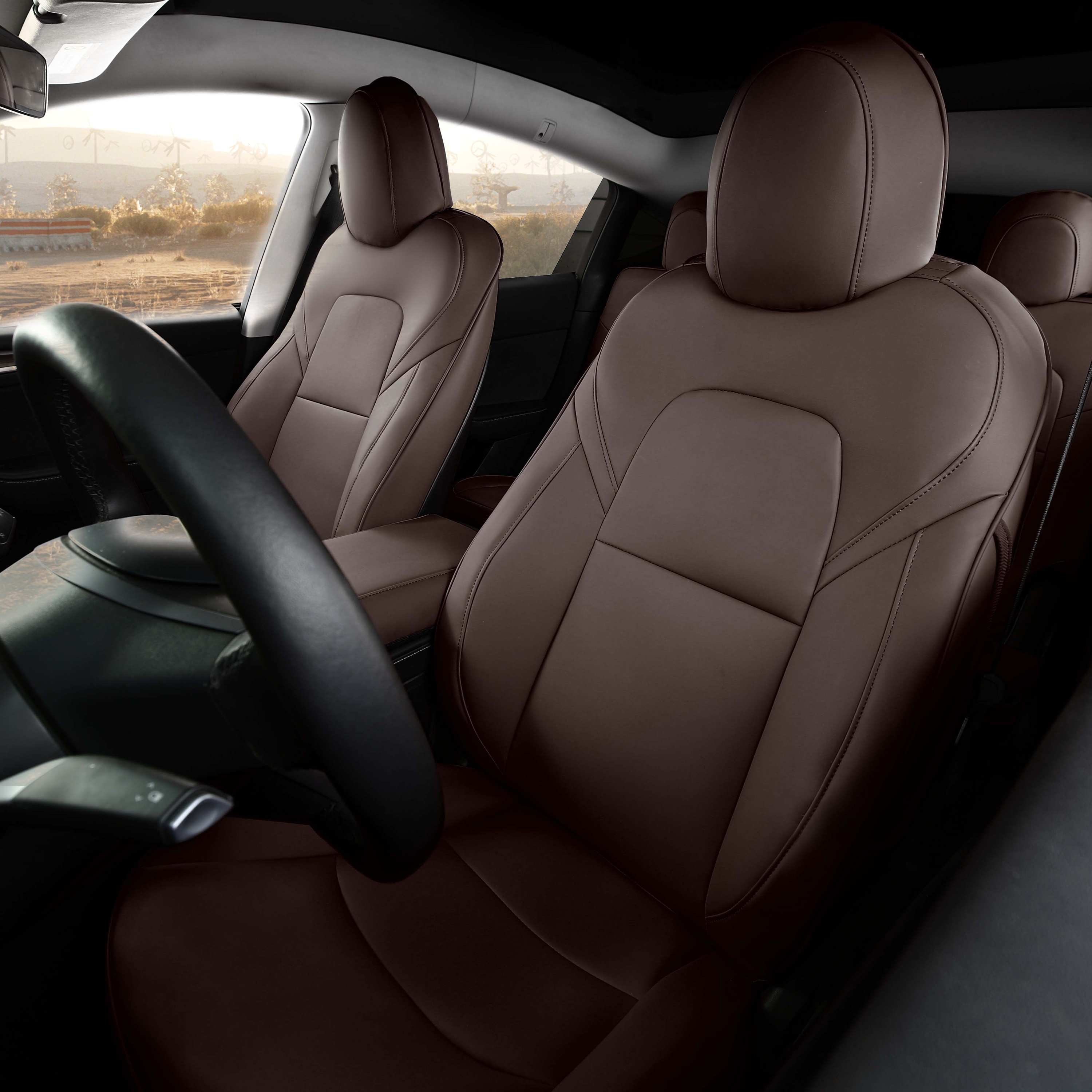 Autositzbezüge Universal Set für Tesla MODEL 3 (five seats), Leder