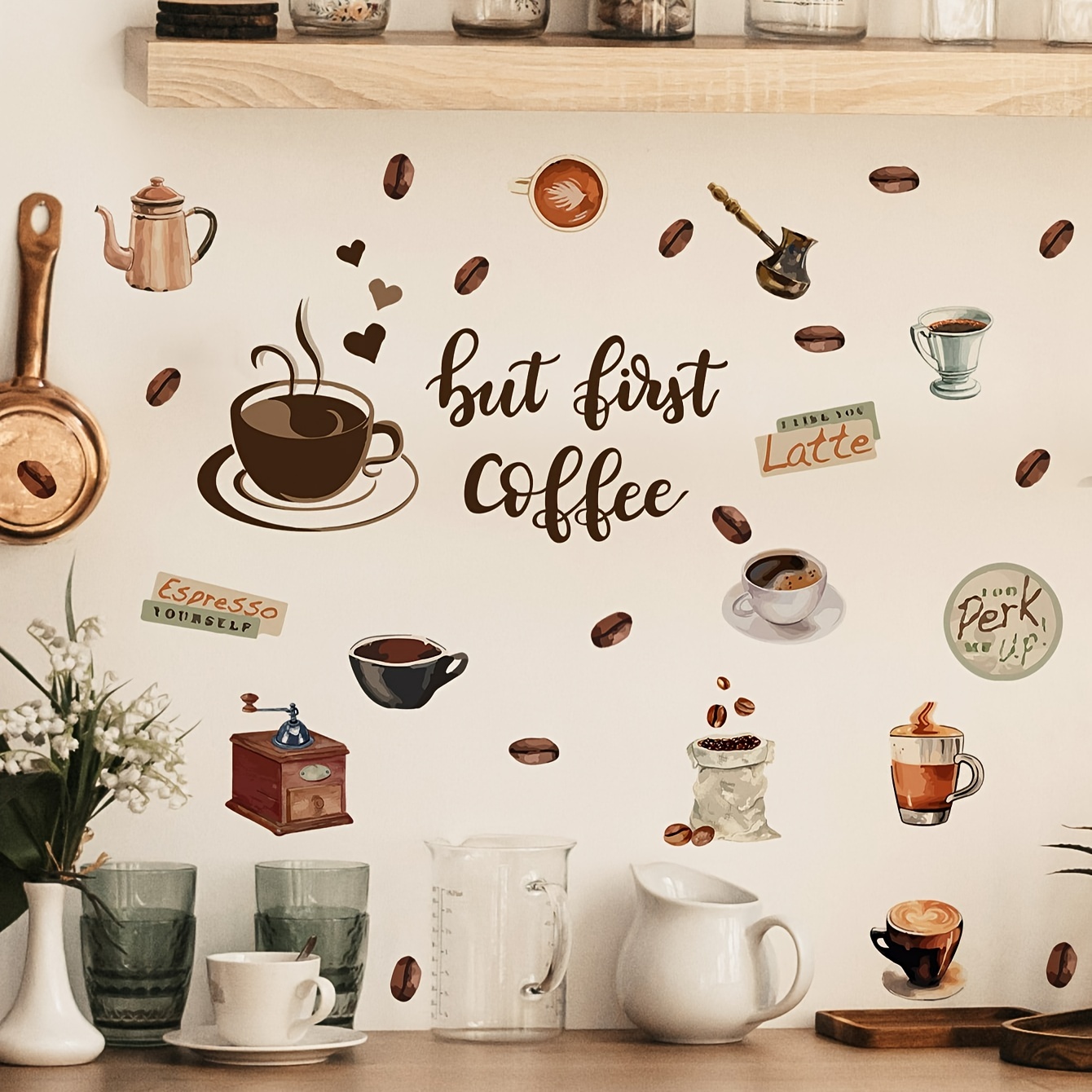 Sticker mural Grains de Café 