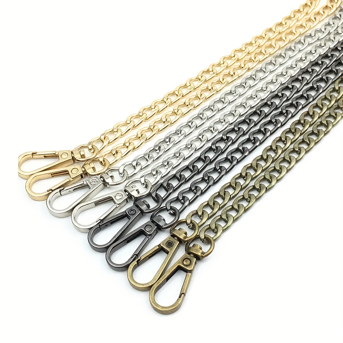 2 Pieces Handbag Chain Straps Replacement Strap Accessories Purse Handbag  Charms Chain Accessories Purse Clutches Handle Chains Decor with Clasp for
