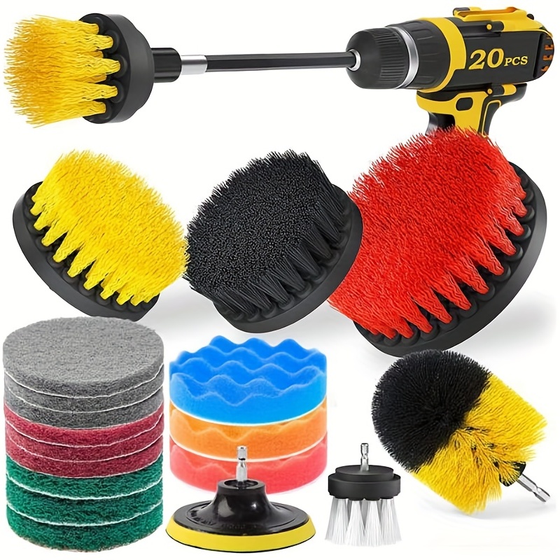 20 Pezzi Spazzole per Trapano, Elettrica Drill Brush Set Rotante Power  Scrubber