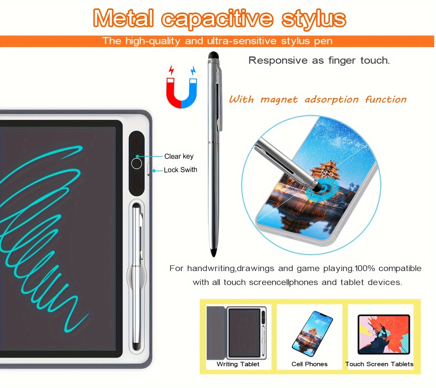 Electronic Note Book Lcd Writing Tablet With Leather Case - Temu